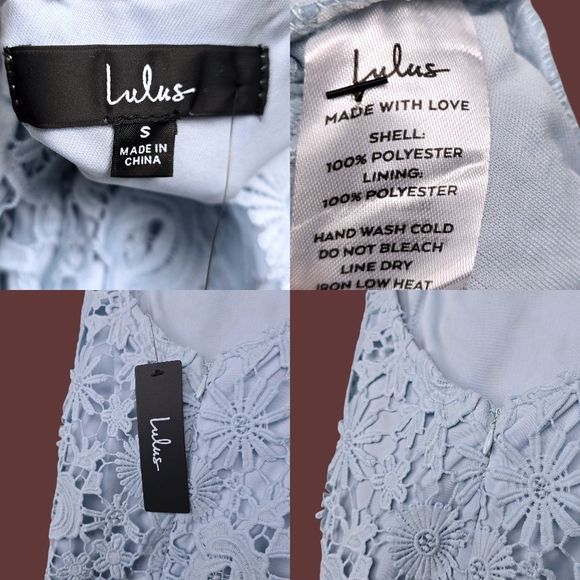 Lulus Womens Romance Language Blue Backless Lace Mini Dress Size S NWT - Picture 7 of 7
